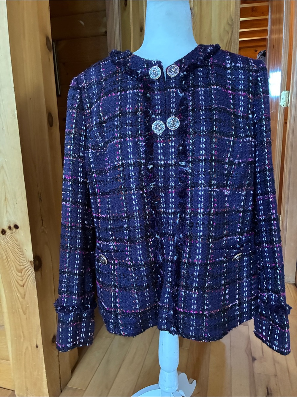 Dressy tweed fringe jacket blazer